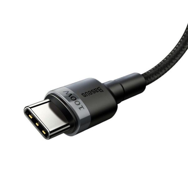 Baseus Cafule PD2.0 100W Flash opladen USB voor Type-C kabel (20V 5A) 2m Grijs + Zwart