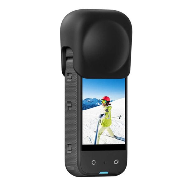 Silicone protective lens cover Puluz for Insta360 X3 (black)