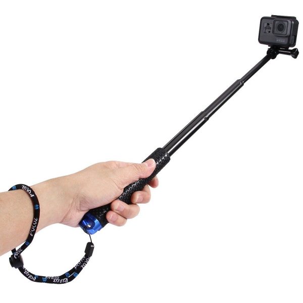 Puluz Selfie Stick for Sports Cameras - Black