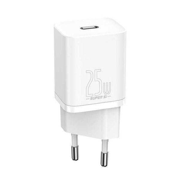 Baseus 25W Super Si Quick USB-C Charger with 1m USB-C Cable (White)