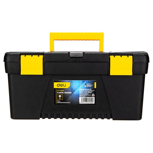 15-inch Yellow Plastic Tool Box with EDL432417 Deli Tools