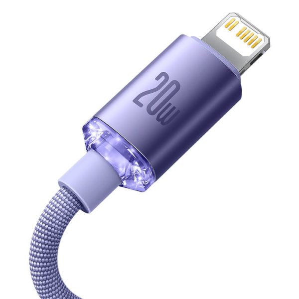 Baseus Crystal Shine USB-C to Lightning 20W PD Cable, 1.2m (Purple)