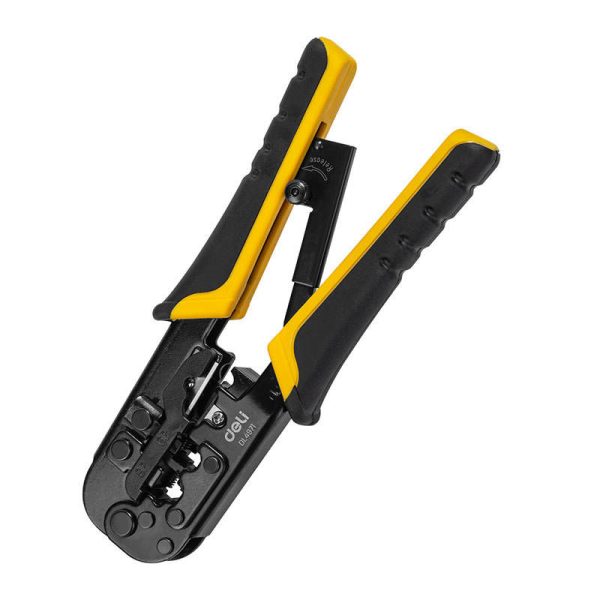 Deli Tools EDL4971 Crimping Pliers for Ethernet Connectors, 4/6/8P, RJ45/RJ14/RJ12/RJ9