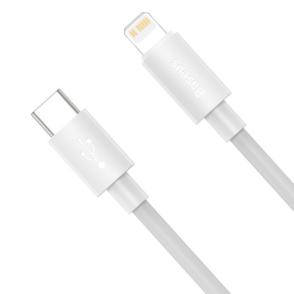 Baseus Simple Wisdom Data Cable Kit USB-C to Lightning PD 20W (2PCS/Set) 1.5m White