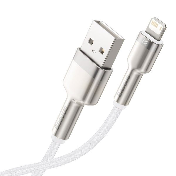 USB cable for Lightning Baseus Cafule, 2.4A, 1m (white)