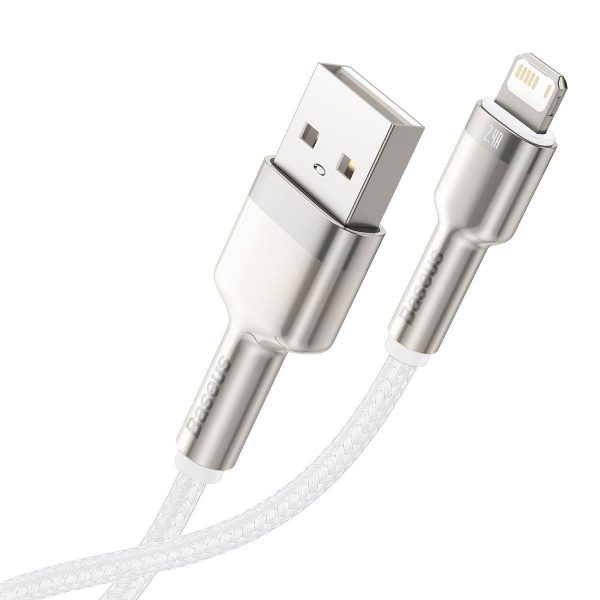 USB cable for Lightning Baseus Cafule, 2.4A, 2m (white)