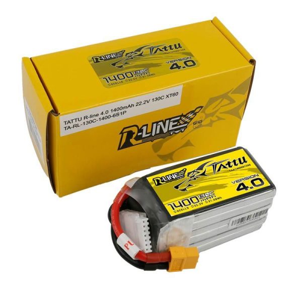 Tattu R-Line 4.0 1400mAh 22.2V 130C 6S1P XT60 Battery