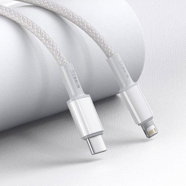 USB-C to Lightning Baseus High Density Braided Cable, 20W, PD, 2m (white)