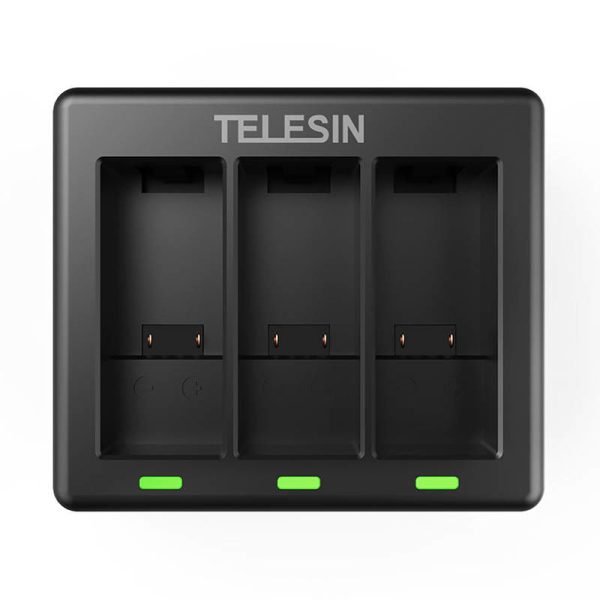 Telesin 3-slot charger + 2 batteries for GoPro Hero 12 / Hero 11 / Hero 10 / Hero 9