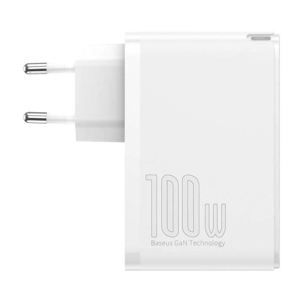 Travel Charger Baseus GaN2 Pro Quick  2x USB + 2x USB-C, 100W, EU (white)