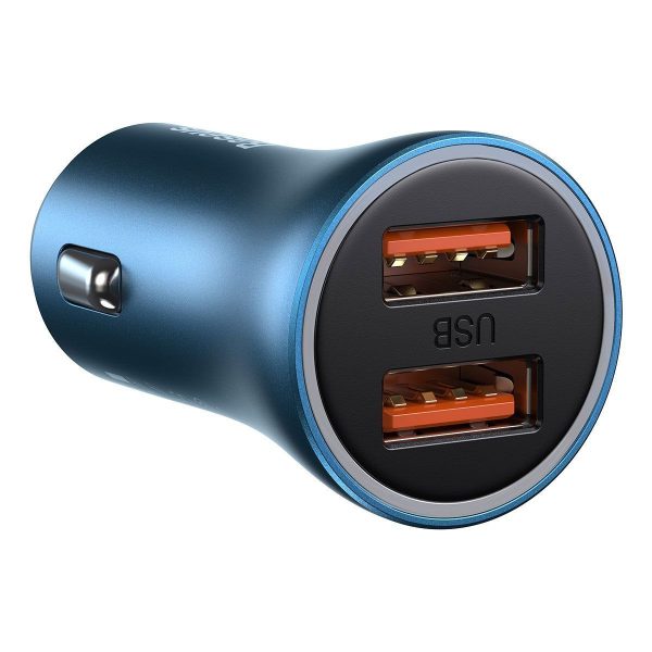 Baseus Golden Contactor Pro car charger, 2x USB, 40W (blue)