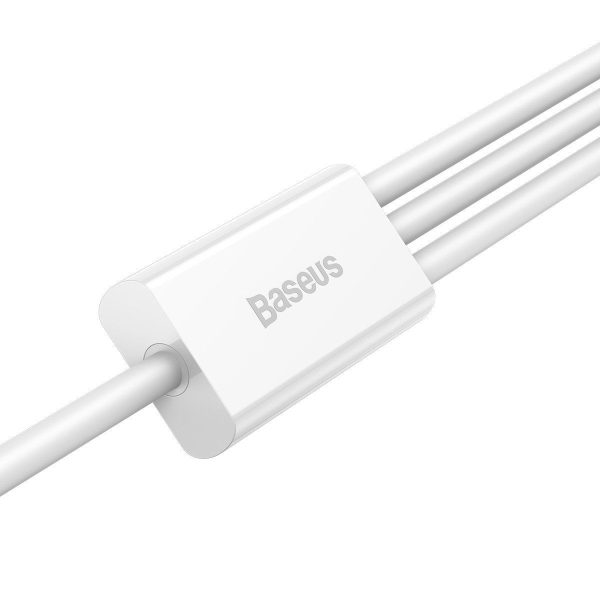 USB cable 3in1 Baseus Superior Series, USB to micro USB / USB-C / Lightning, 3.5A, 1.2m (white)