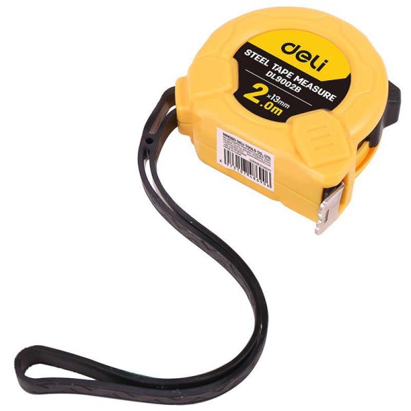 Steel Measuring Tape 2m/13mm Deli Tools EDL9002B (yellow)