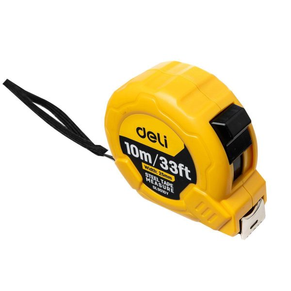 Steel Measuring Tape 10m/25mm Deli Tools EDL9010Y (yellow)