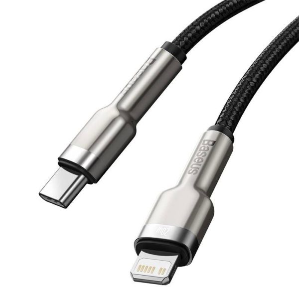 USB-C cable for Lightning Baseus Cafule, PD, 20W, 0,25m (black)