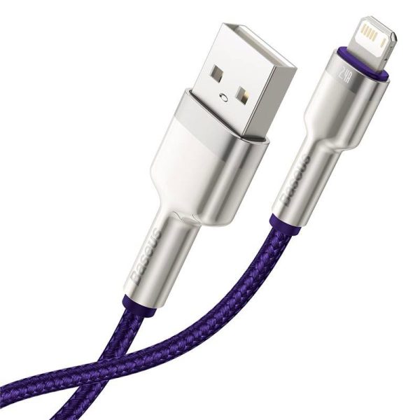 USB cable for Lightning Baseus Cafule, 2.4A, 1m (purple)