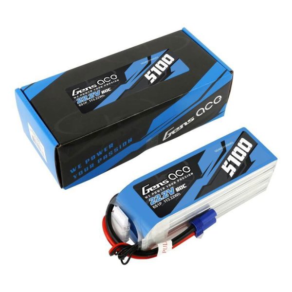 Battery GensAce 5100mAh 22.2V 80C 6S1P EC5