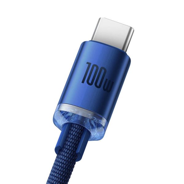 Baseus Crystal Shine cable USB to USB-C, 5A100W1.2m (blue)