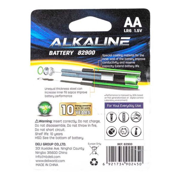 Alkaline batteries Deli  AA LR6 4+2 pcs