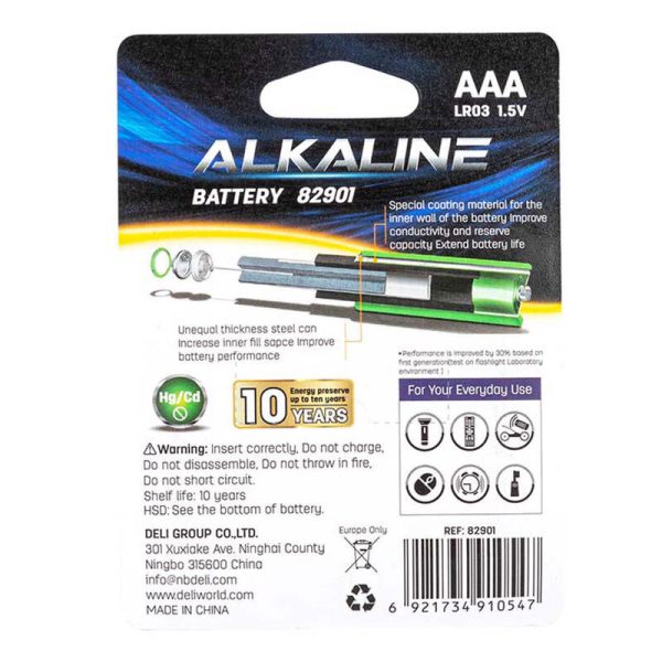 Alkaline batteries Deli  AAA LR03 4+2pcs