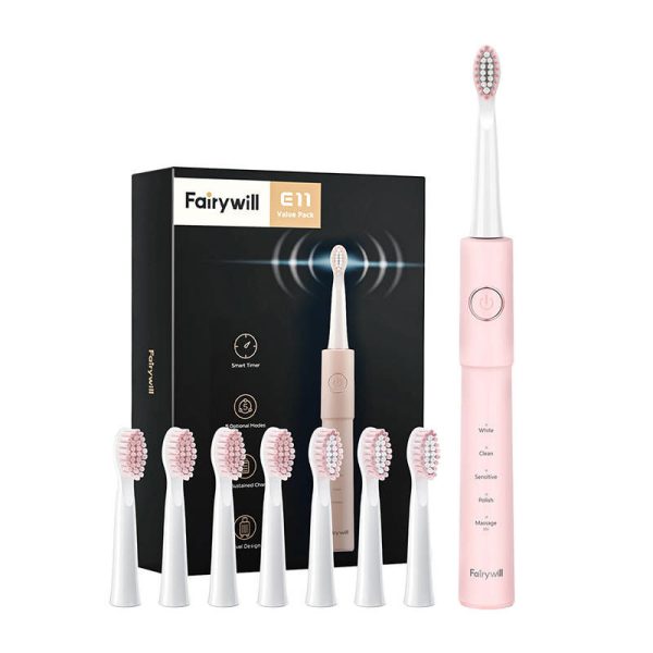 Sonic toothbrush with head set and case FairyWill FW-E11 (pink)