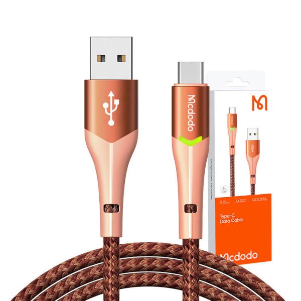 USB to USB-C Mcdodo Magnificence CA-7962 LED cable, 1m (orange)