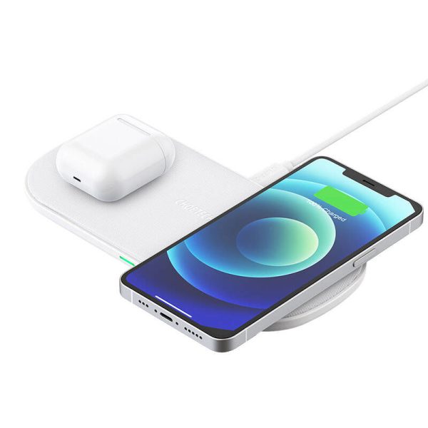 Choetech T535 dual fast wireless charger (white)