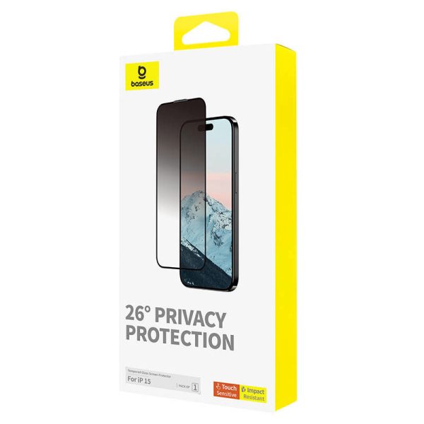 Privacy Protection Tempered Glass Baseus Diamond  iPhone 15