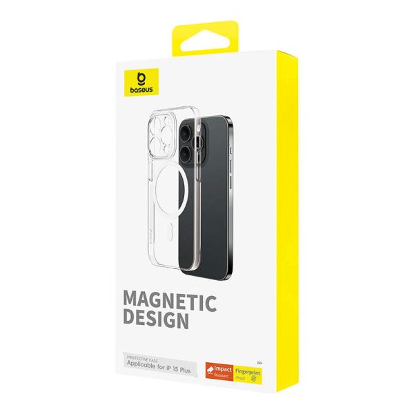 Magnetic Phone Case for iPhone 15 Plus Baseus OS-Lucent Series (Clear)