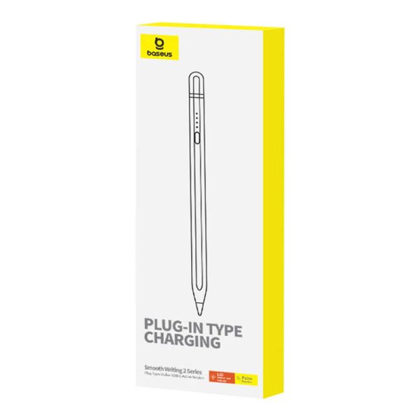 Active stylus Baseus Smooth Writing Series with plug-in charging USB-C (White)