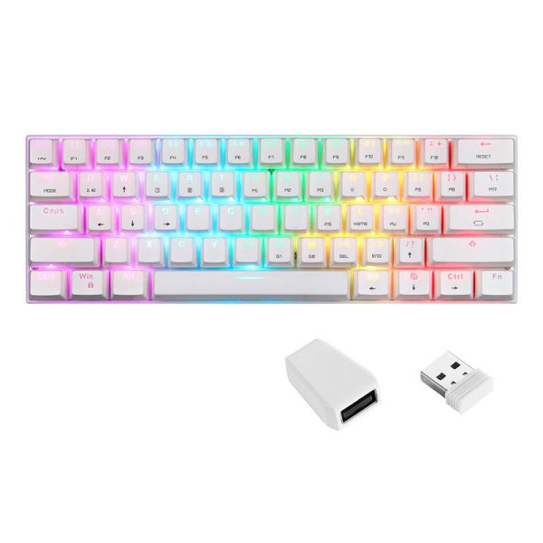 Wireless mechanical keyboard Motospeed SK62 White (blue switch)