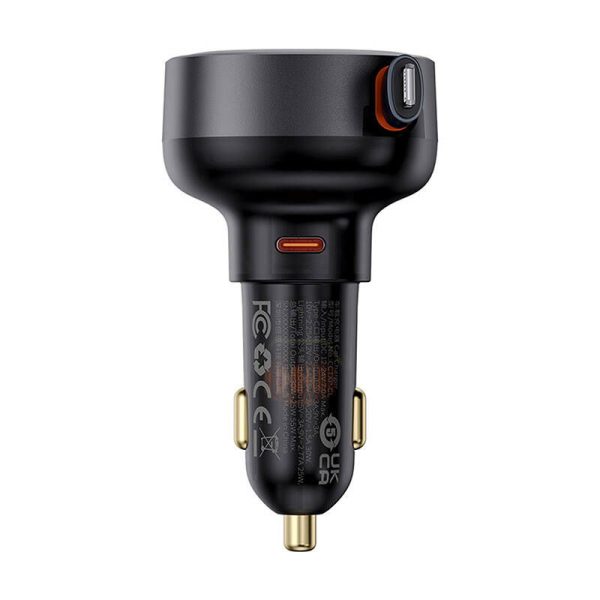 Car Charger Baseus Enjoyment Pro with lightning cable + USB-C , 55W (black)