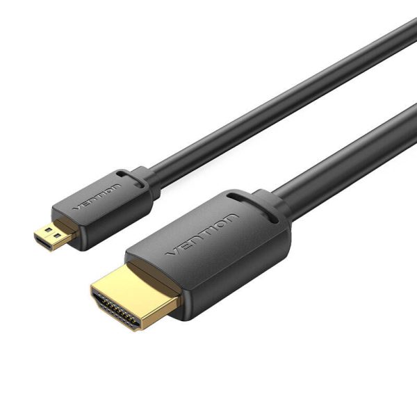 HDMI-D Male to HDMI-A Male Cable Vention AGIBH 2m, 4K 60Hz (Black)