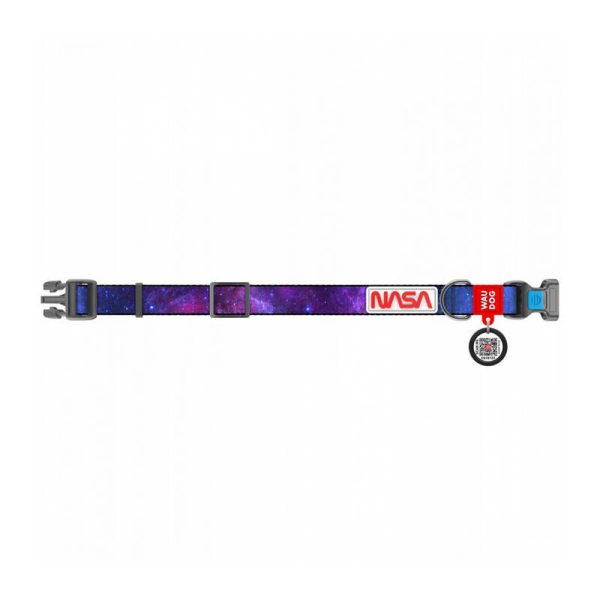 Waudog nylon dog collar with QR code "NASA21", size XL