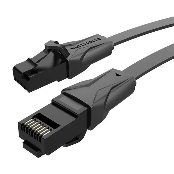 Płaski kabel sieciowy UTP Cat. 6 Vention IBABE RJ45 Ethernet 1000Mbps 0,75m, czarny