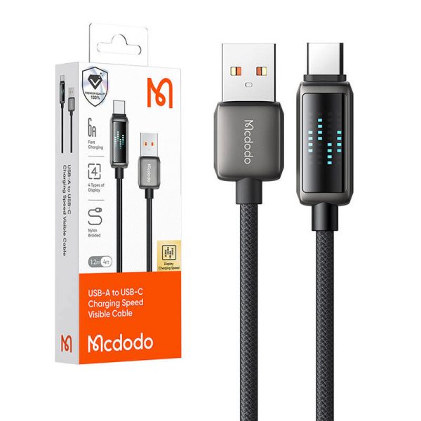 Mcdodo CA-2350 USB-A to USB-C cable, 6A, LED display, 1.2m