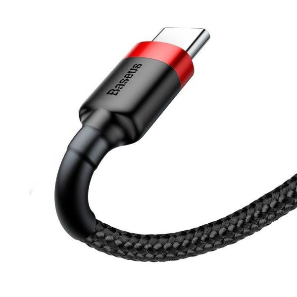 Baseus Cafule USB-C 3A 0.5m (Rood+Zwart) kabel