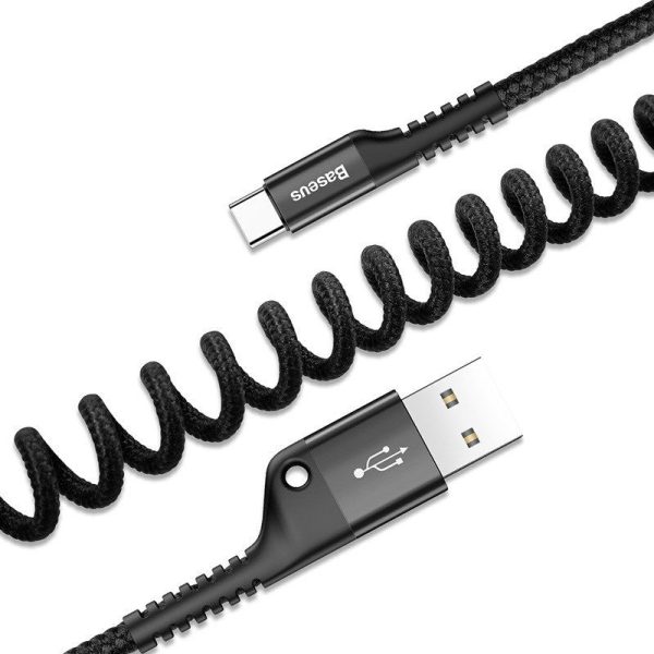 Baseus veerbelaste USB-C kabel 1m 2A (Zwart)