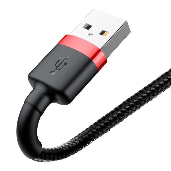 Baseus Cafule USB Lightning Kabel 2,4A 0,5m (Rood+Zwart)