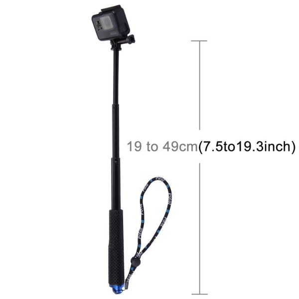 Puluz Selfie Stick for Sports Cameras - Black