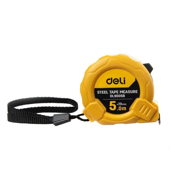 Deli Tools EDL9005B Steel 5m/19mm Measuring Tape (Yellow)