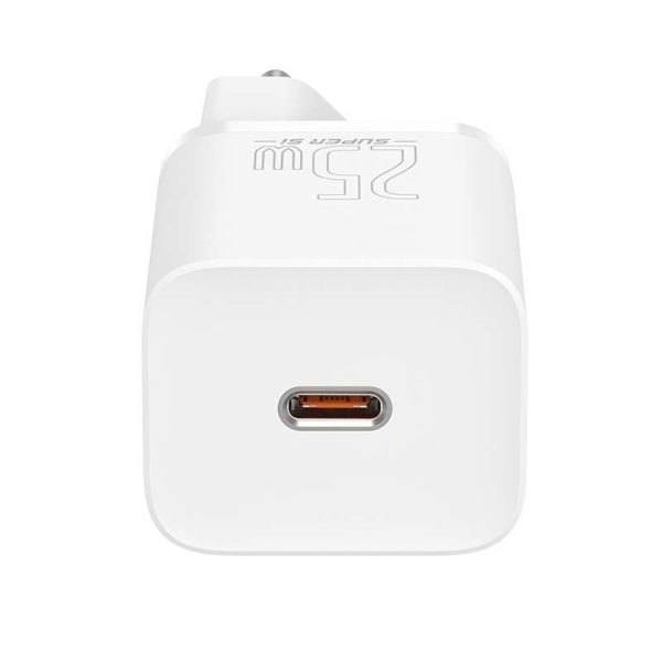 Baseus 25W Super Si Quick USB-C Charger with 1m USB-C Cable (White)