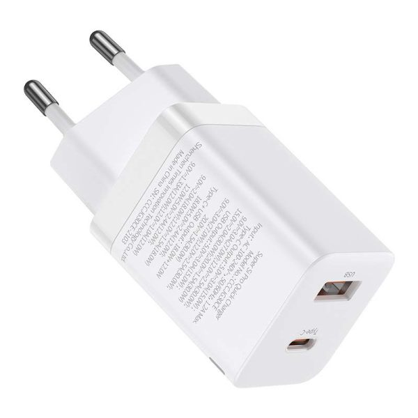 Baseus Super Si Pro 30W Quick Charge USB + USB-C (White)