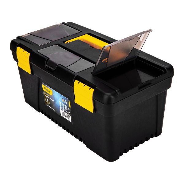 15-inch Yellow Plastic Tool Box with EDL432417 Deli Tools