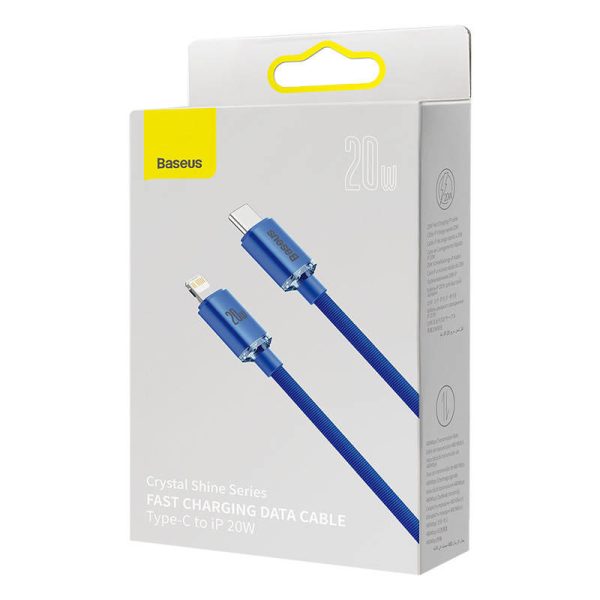 Baseus Crystal-Shine USB-C to Lightning Cable, 20W PD, 2m (Blue)