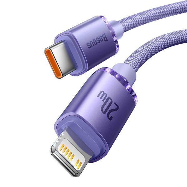 Baseus Crystal Shine USB-C to Lightning 20W PD Cable, 1.2m (Purple)