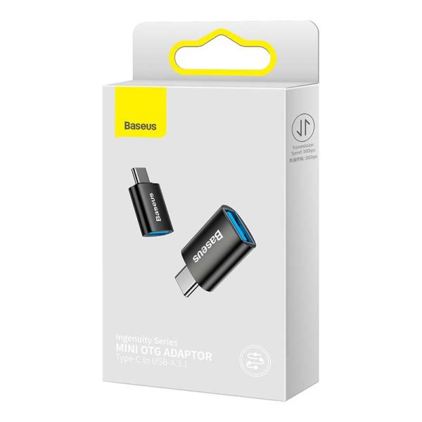 Baseus Ingenuity USB Type-C to USB Type-A Adapter with On-The-Go Functionality (Black)