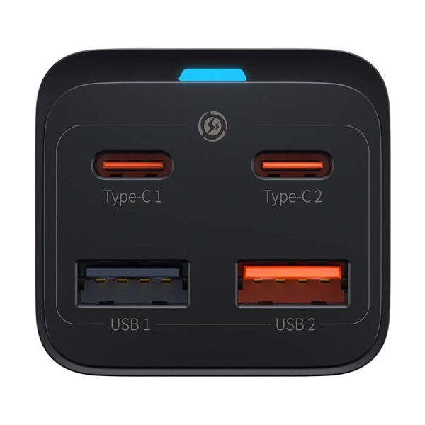 Baseus GaN3 Pro Quick Charger - 65W, 2x USB-C, 2x USB (Black)