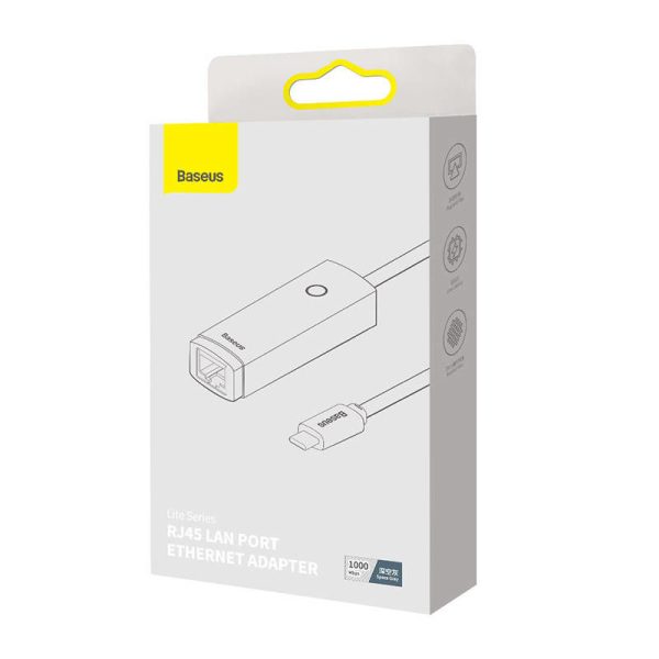 Baseus Lite Series USB-C to RJ45 Network Adapter (Grey)