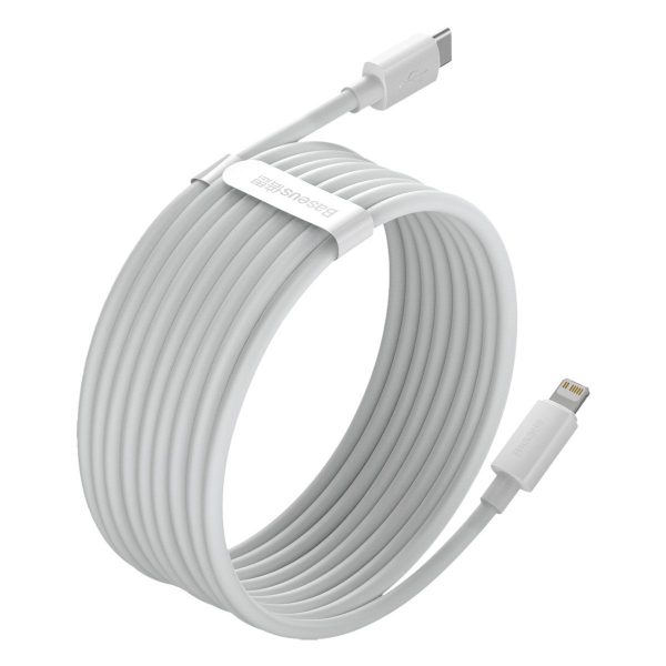 Baseus Simple Wisdom Data Cable Kit USB-C to Lightning PD 20W (2PCS/Set) 1.5m White